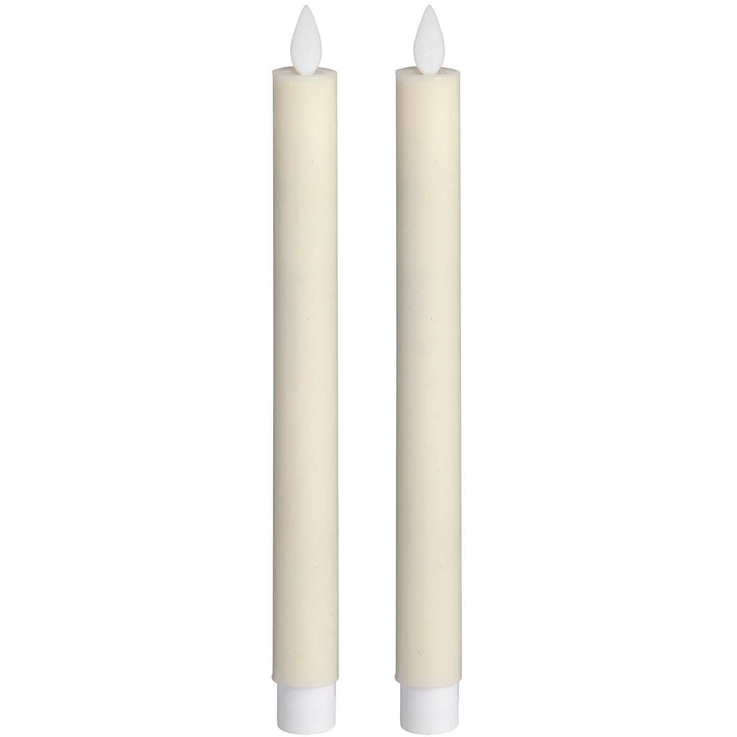 Pair Of Cream Luxe Flickering Flame LED Wax Dinner Candles - Unique Home Pieces
