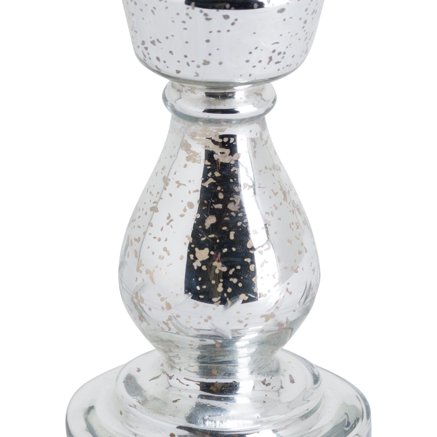 Silver Metallic Curved Squat Candle Holder - Unique Home Pieces