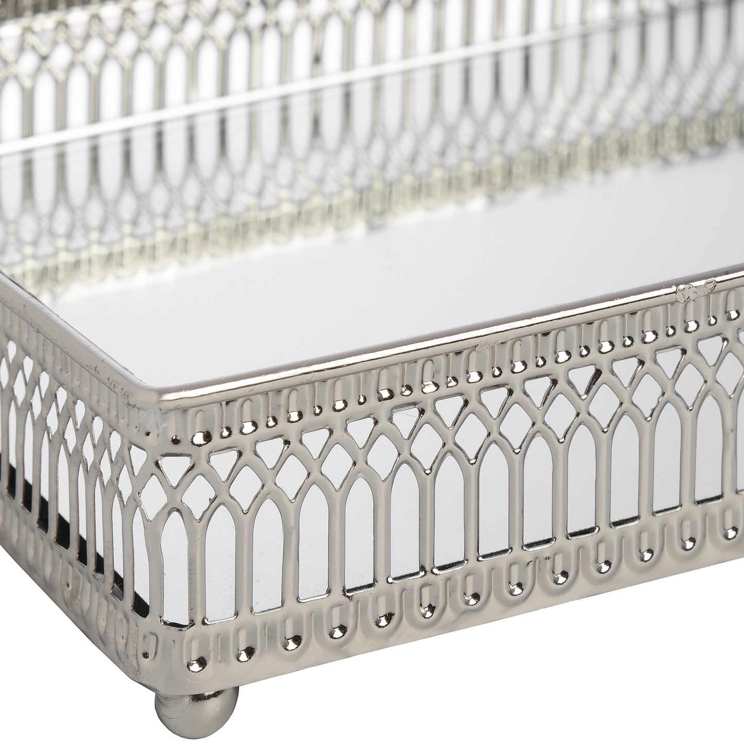 Set of Rectangular Nickel Plated Trays - Unique Home Pieces
