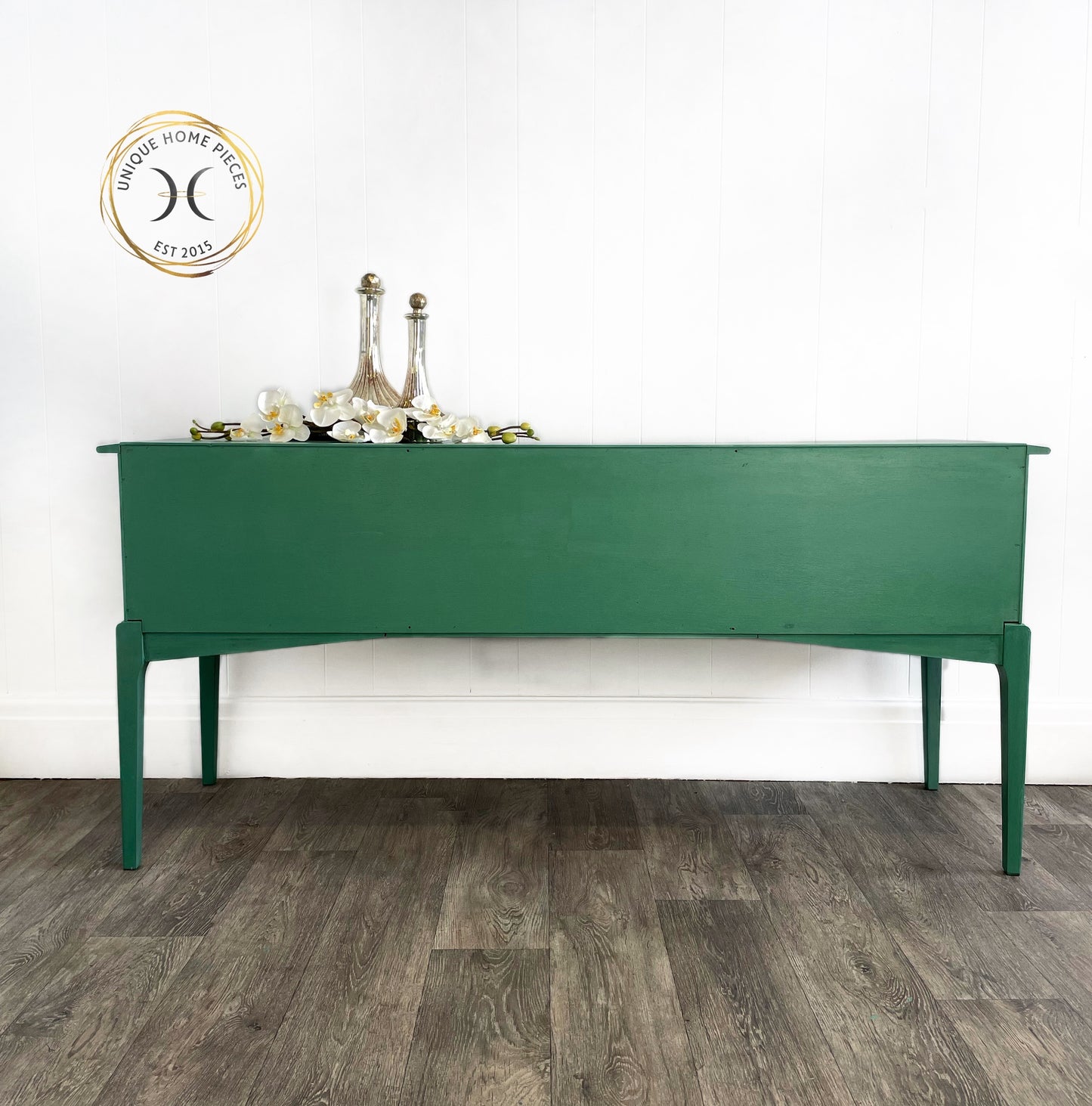 Stag Minstrel Green 5 Drawer Dressing Table/Desk