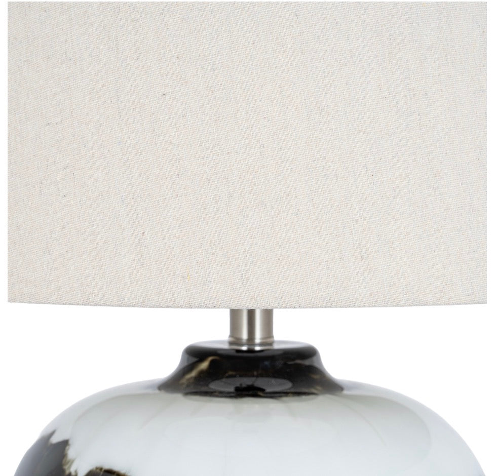 Squat Midnight Shadows Table Lamp With Lampshade - Unique Home Pieces