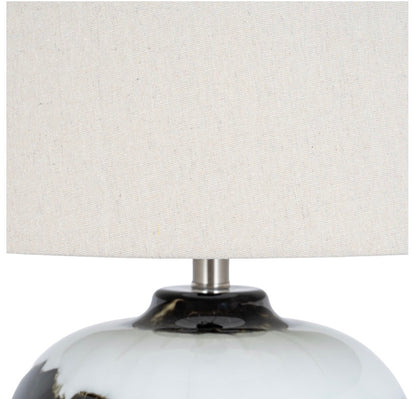 Squat Midnight Shadows Table Lamp With Lampshade - Unique Home Pieces