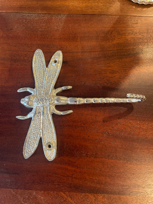 Silver Metal Dragonfly Coat Hook