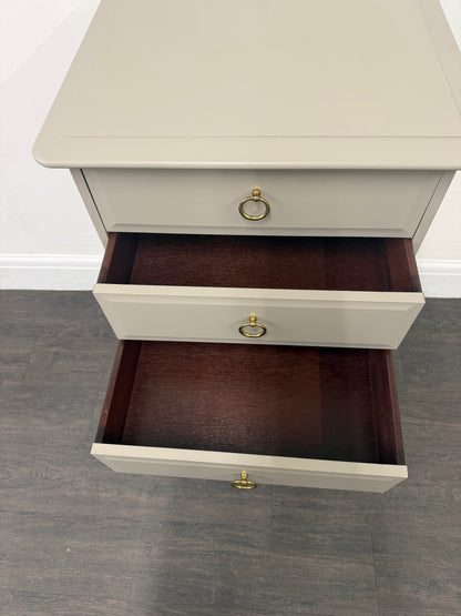 Greyish-Brown Slimline Tallboy Vanity Unit Dresser Chest of Drawers