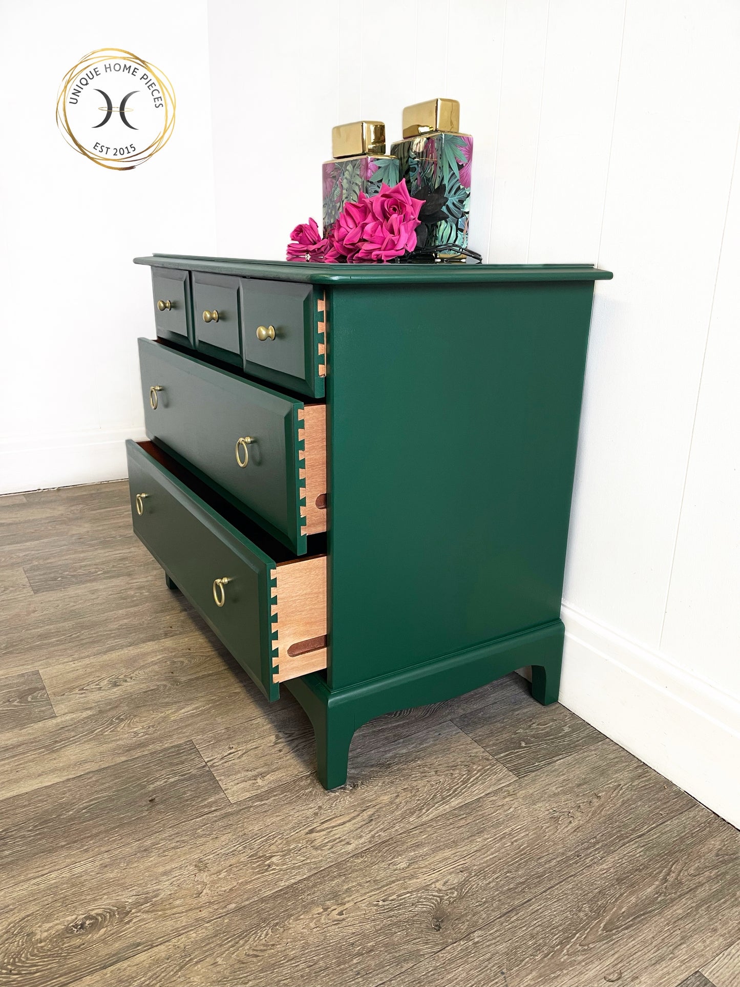 Stag Emerald Green 5 Drawer Chest