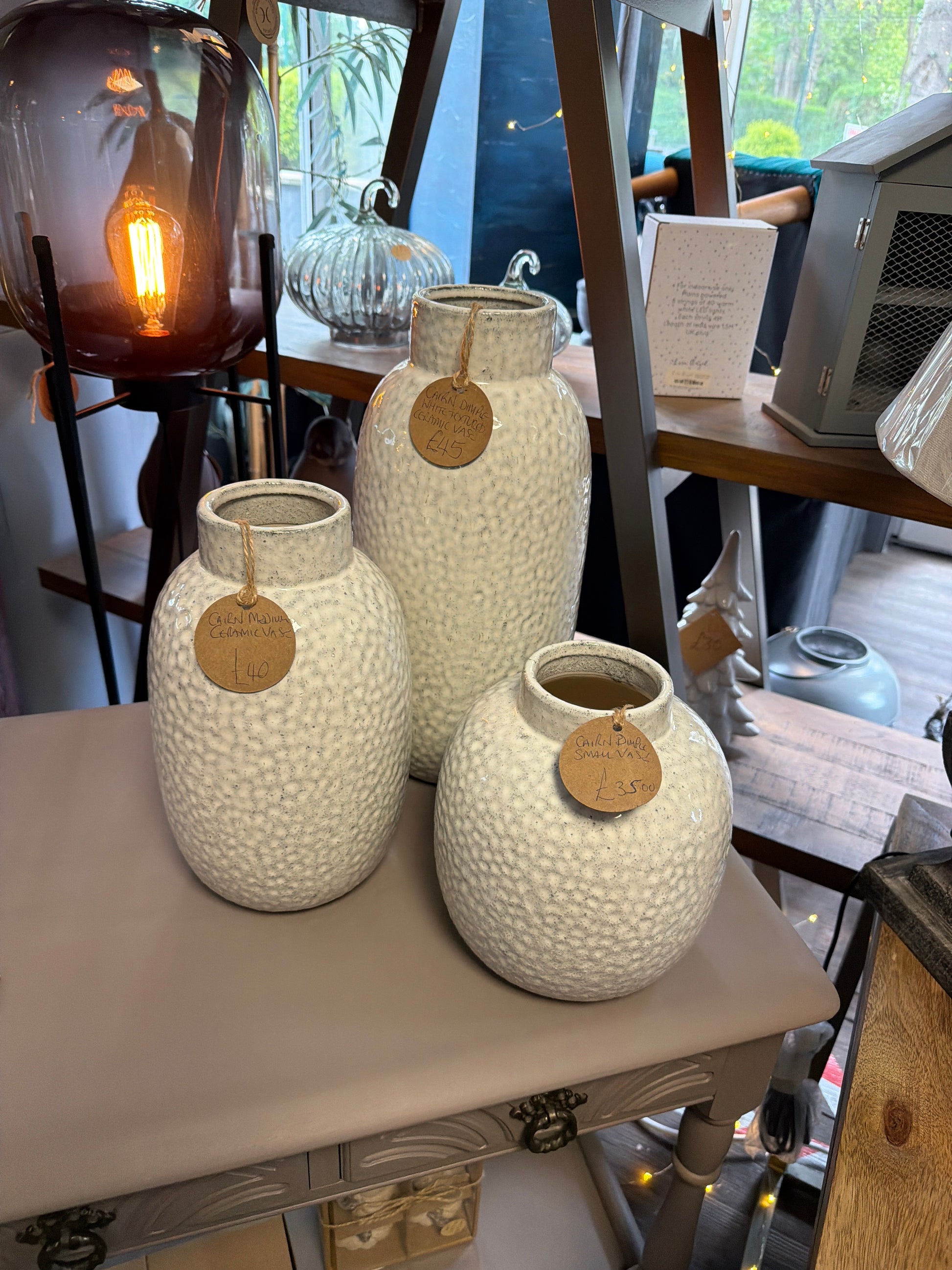 Cairn Dimple Medium Vase by Hill Interiors - Unique Home Pieces