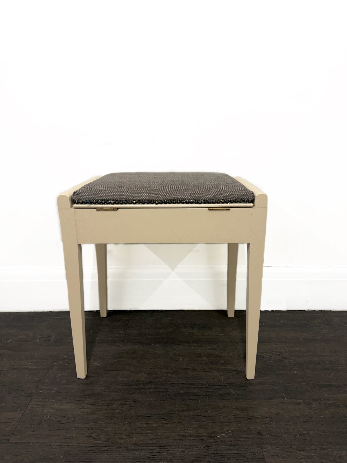 Cream And Brown Piano Stool