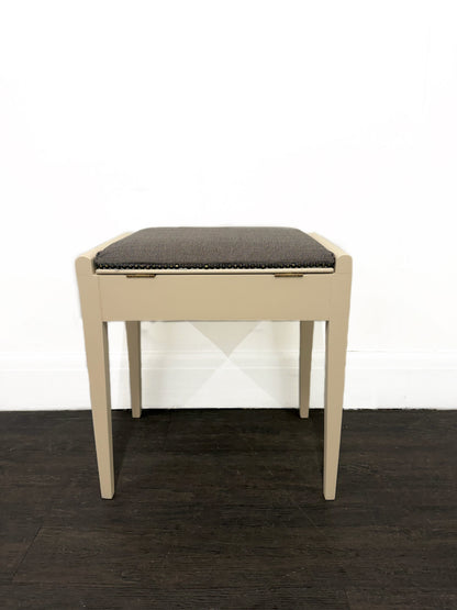 Cream And Brown Piano Stool