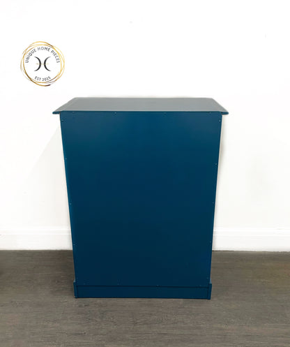 Stag Chest of 7 Drawers, Stag Tallboy Dresser, Blue Vintage Stag MCM Solid Wood Dresser - Unique Home Pieces