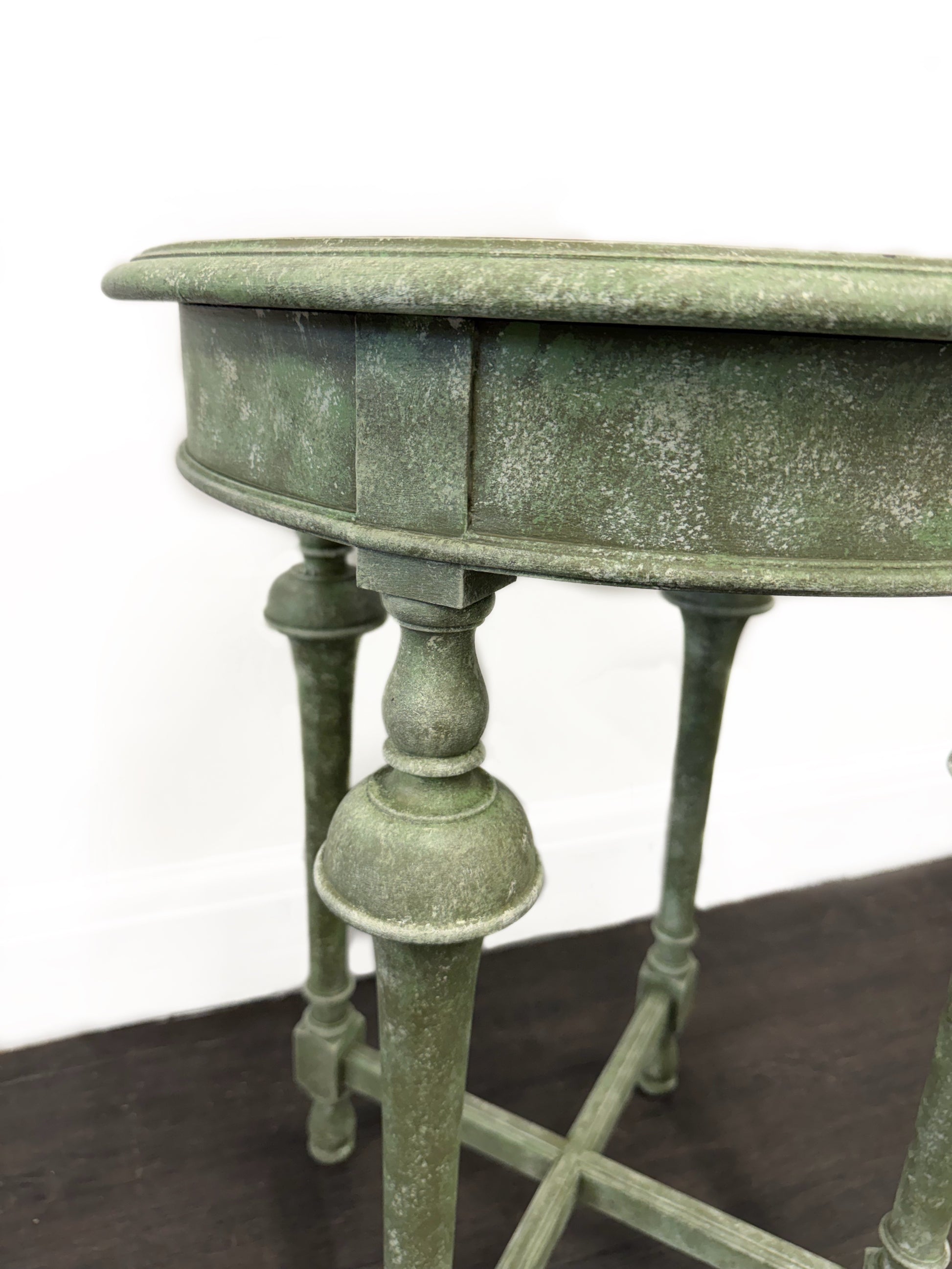 Round Green Stone Effect Occasional Side Table - Unique Home Pieces