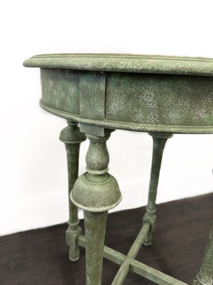 Round Green Stone Effect Occasional Side Table - Unique Home Pieces