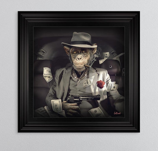 Mafia Monkey Framed Wall Art by Sylvain Binet