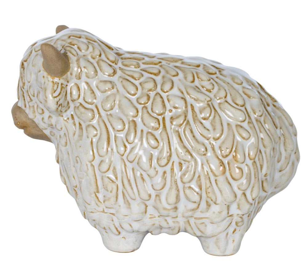 Alora Small Ceramic Highland Cow - Unique Home Pieces