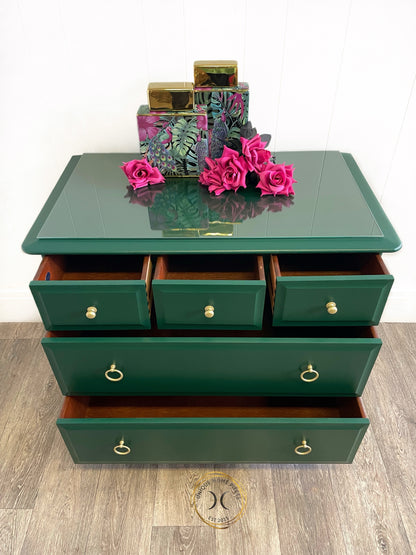 Stag Emerald Green 5 Drawer Chest
