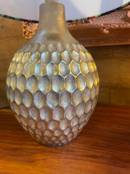 Hill Interiors Gold Lamp Base With Bespoke LampShade With Hummingbird Design