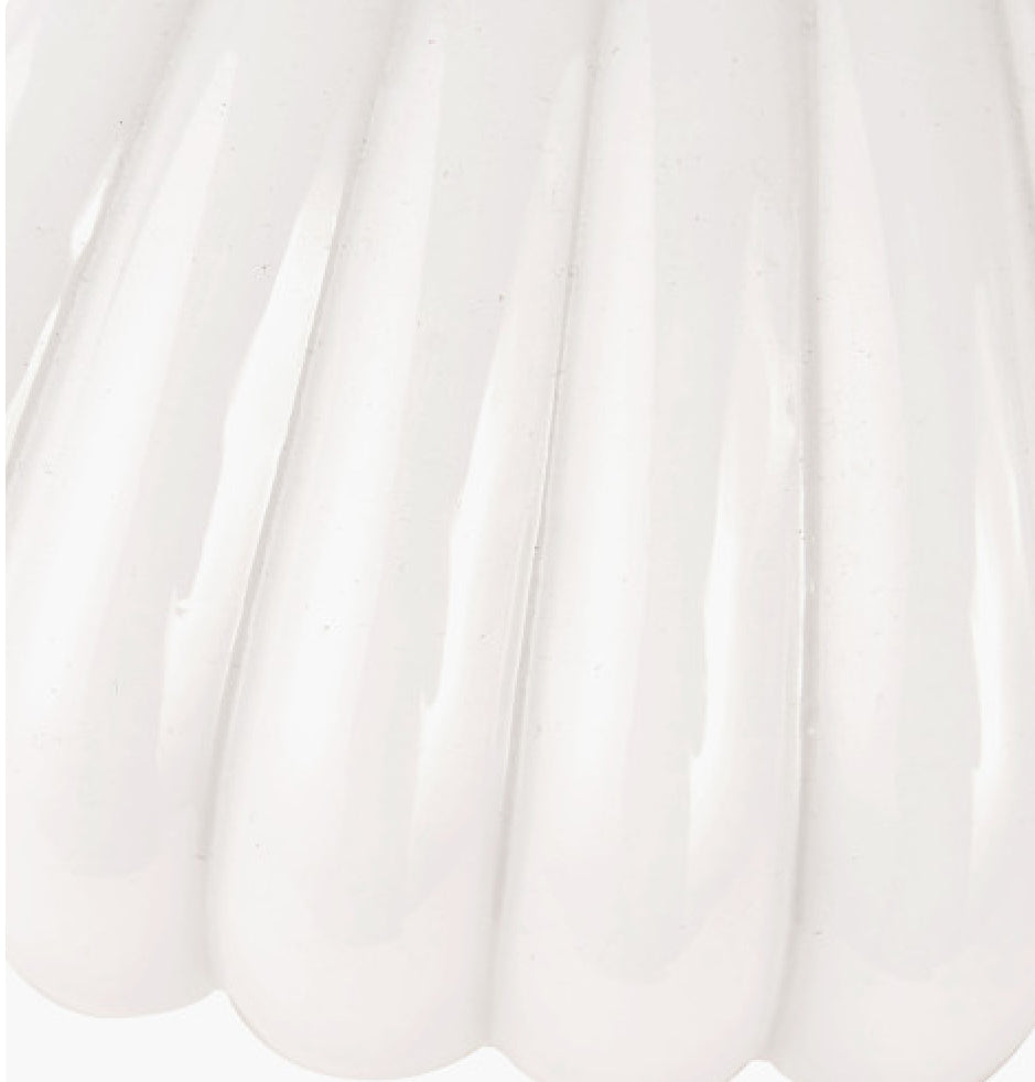 Emilia White Ribbed Glass And Gold Table Lamp Base