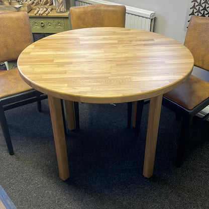 Natural Round Solid Oak Dining Table