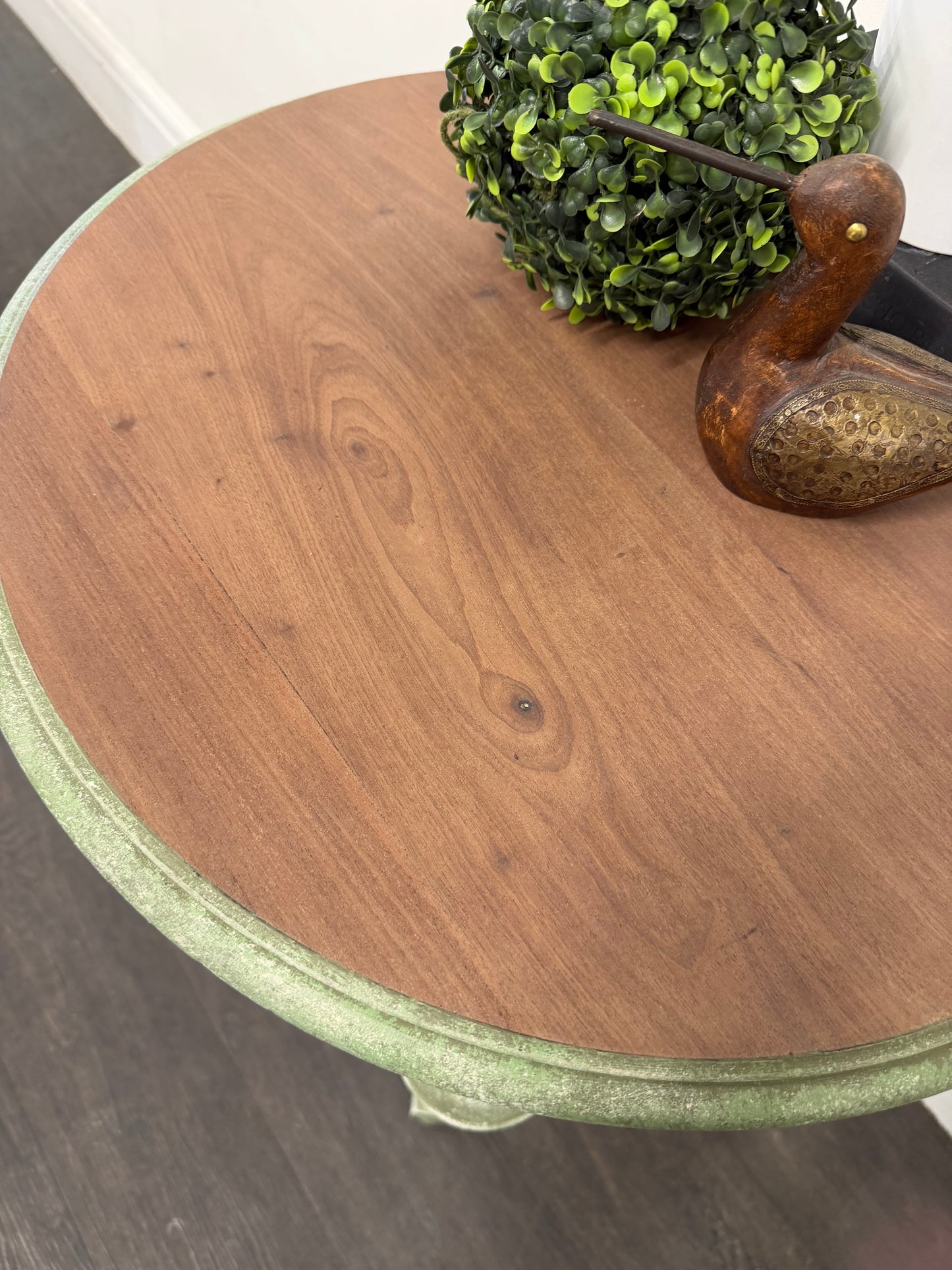 Round Green Stone Effect Occasional Side Table - Unique Home Pieces