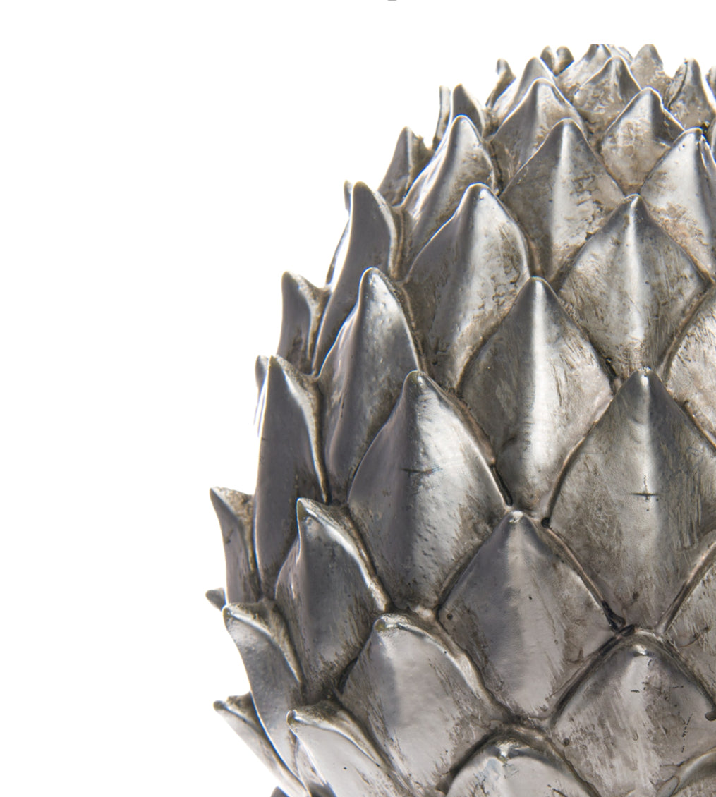 Large Silver Pinecone Finial