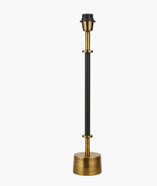 Antoine Black Croc And Antique Brass Metal Table Lamp Base