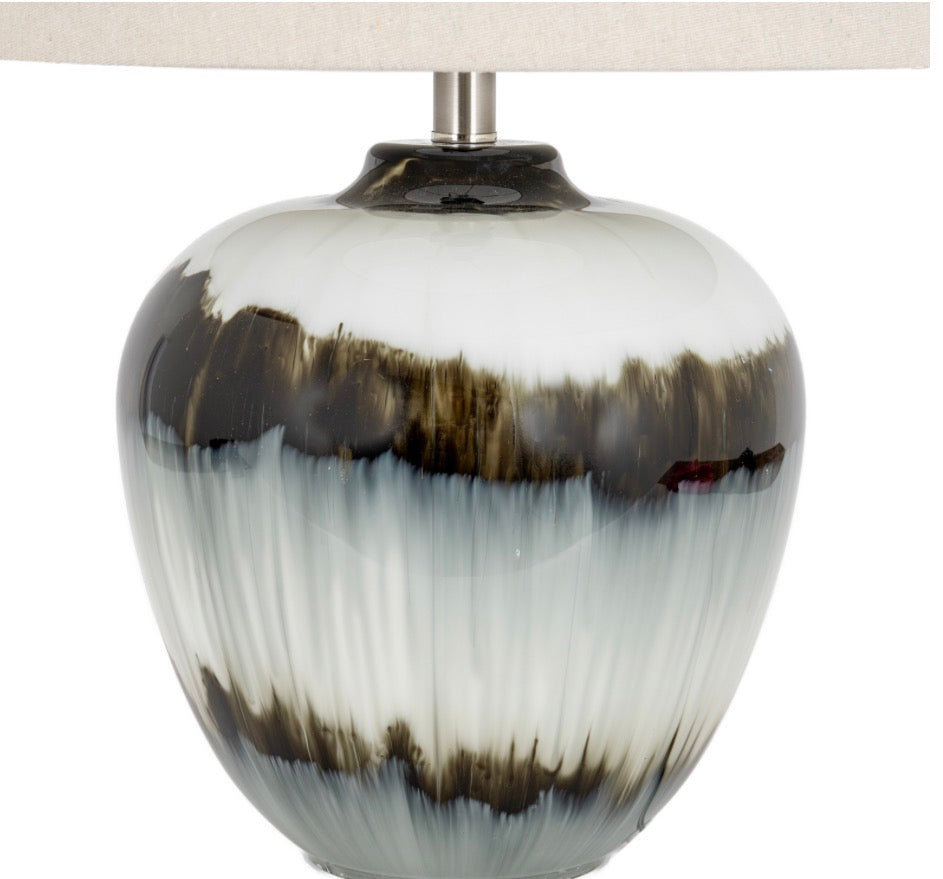 Squat Midnight Shadows Table Lamp With Lampshade - Unique Home Pieces