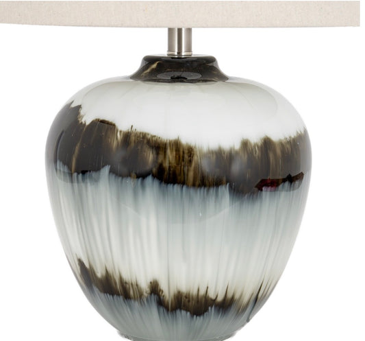Squat Midnight Shadows Table Lamp With Lampshade - Unique Home Pieces