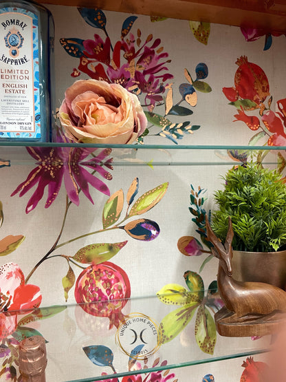 Blue Copper Vintage Glass Fronted Display/ Drinks Cabinet - Unique Home Pieces