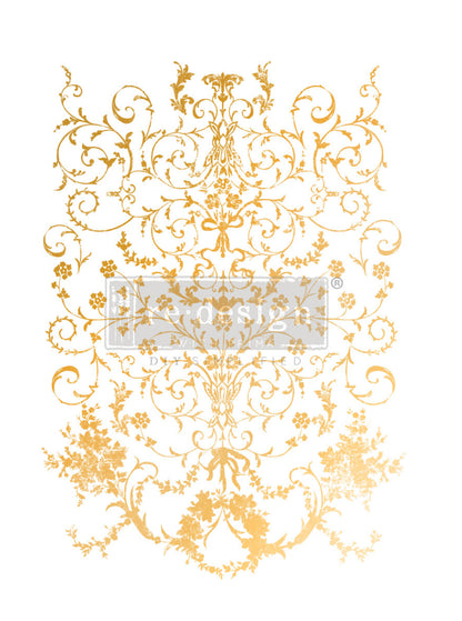 Re-Design With Prima Decor Transfers -  Gold Foil -Manor Swirls By Kacha