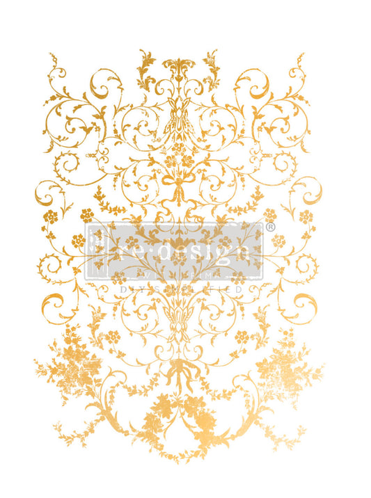 Re-Design With Prima Decor Transfers -  Gold Foil -Manor Swirls By Kacha