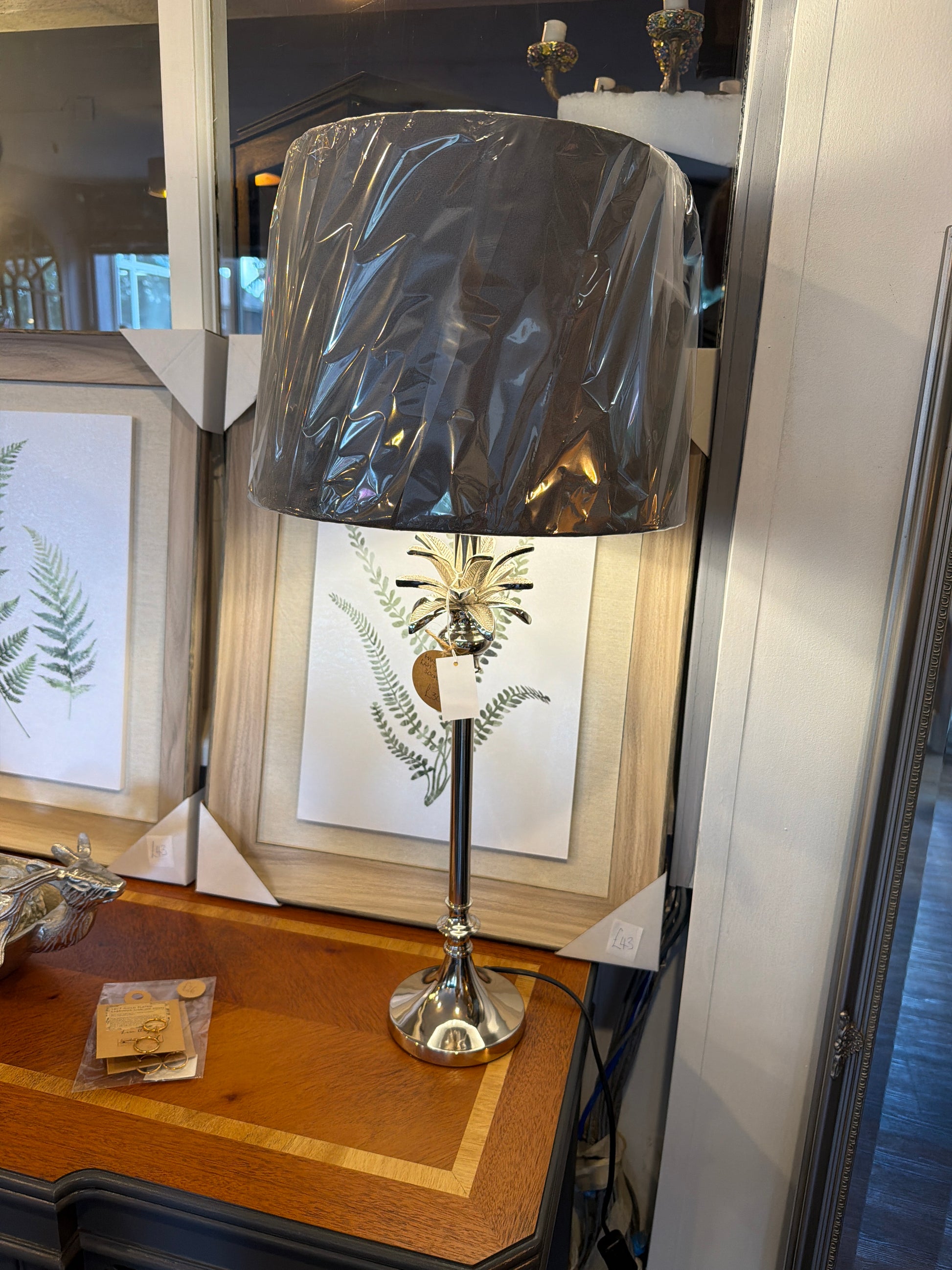Trafalgar Nickel Metal Palm Tree Table Lamp Base - Unique Home Pieces