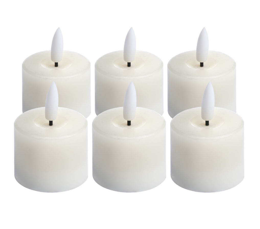 Set of 6 Natural Glow LED Tea-light Candles Luxe Collection