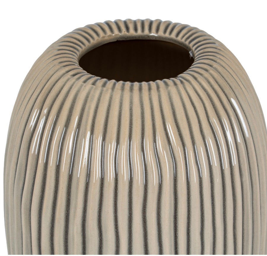 Pallida Collection Large Striped Vase - Unique Home Pieces