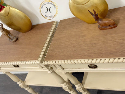 Set Of Two Cream Olde Worlde Style Nightstands/Side Tables