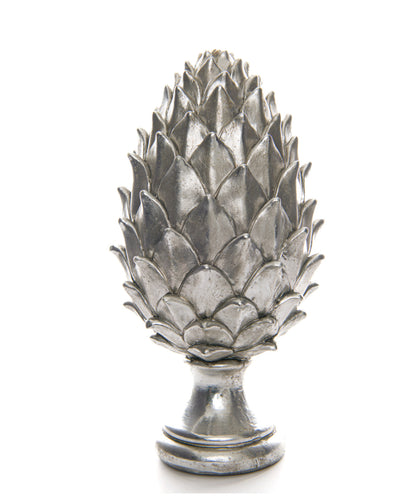 Tall Silver Pinecone Finial