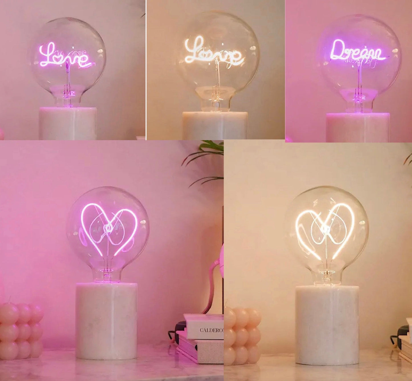 LED Filament Text Bubble Bulbs