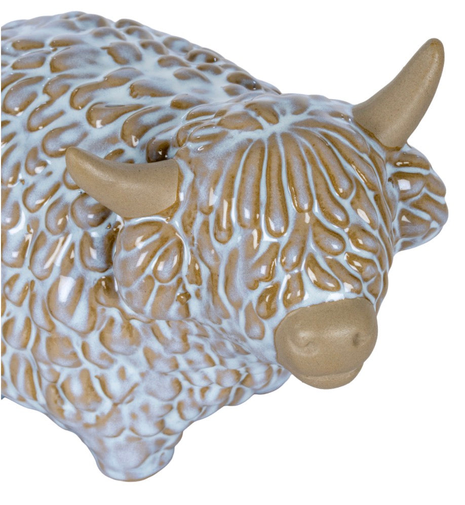 Medium Ceramic Alora Highland Cow - Unique Home Pieces