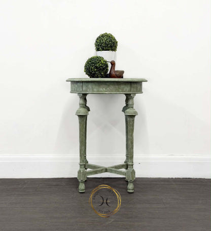 Round Green Stone Effect Occasional Side Table - Unique Home Pieces