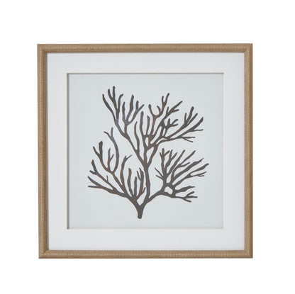 Reef Coral Art Mounted In Beaded Frame - Unique Home Pieces
