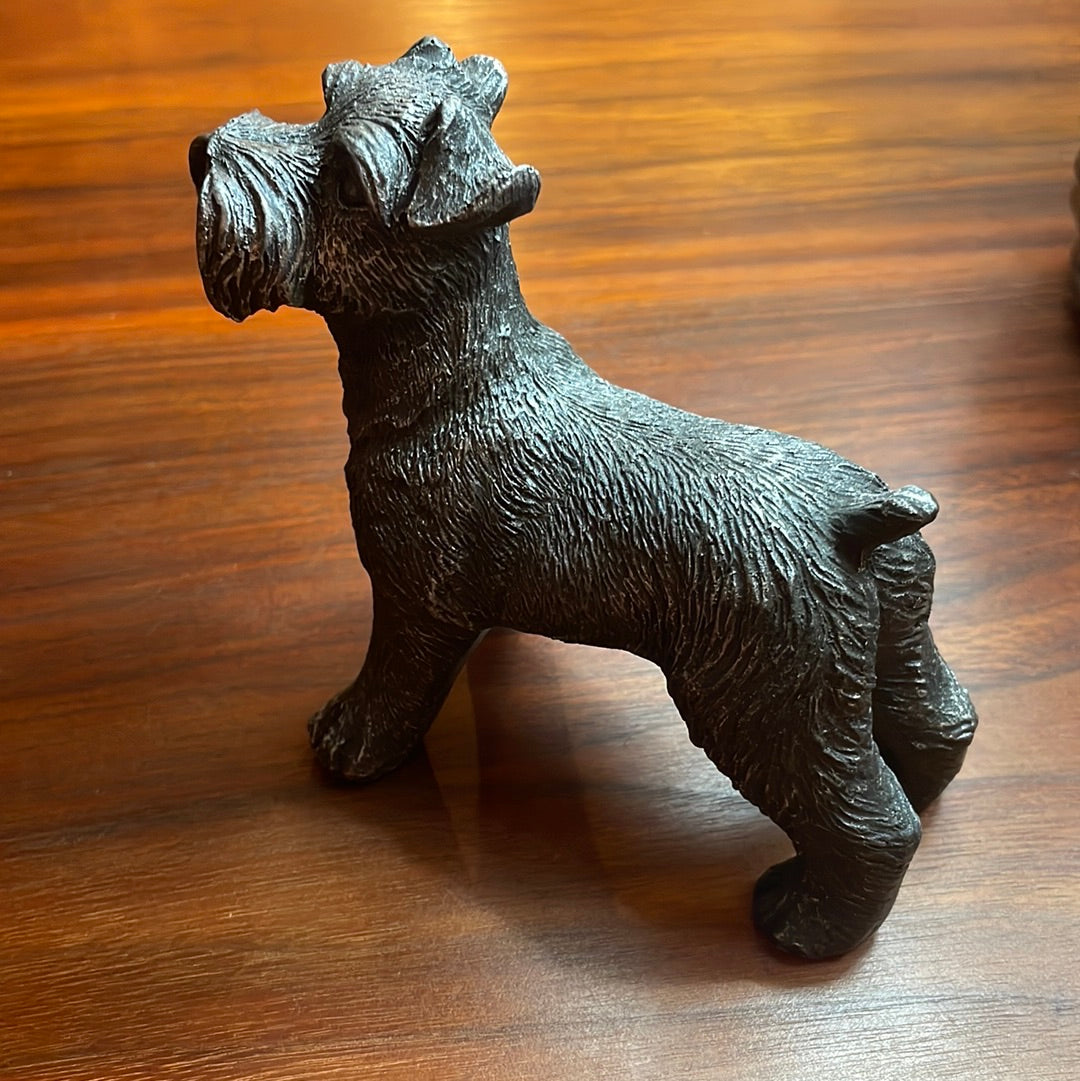Schnauzer Dog Silver Effect  Sculpture Ornament/Figurine