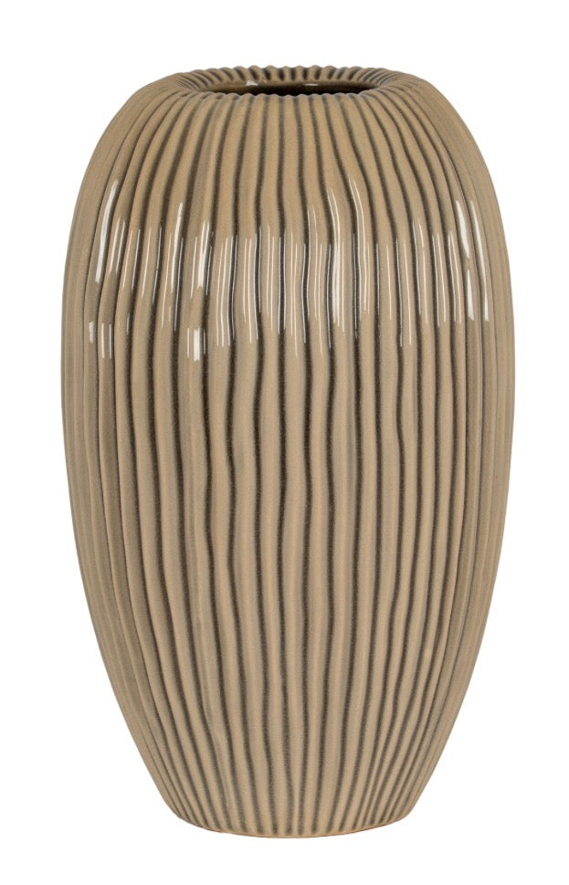 Pallida Collection Large Striped Vase - Unique Home Pieces