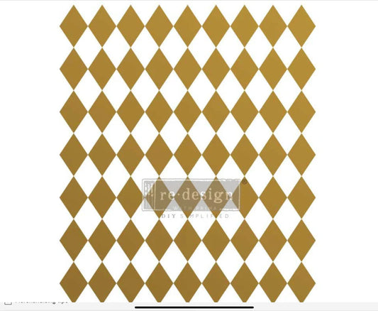 Re-Design With Prima Decor Transfer - Gold Harlequin - 24” x 35”