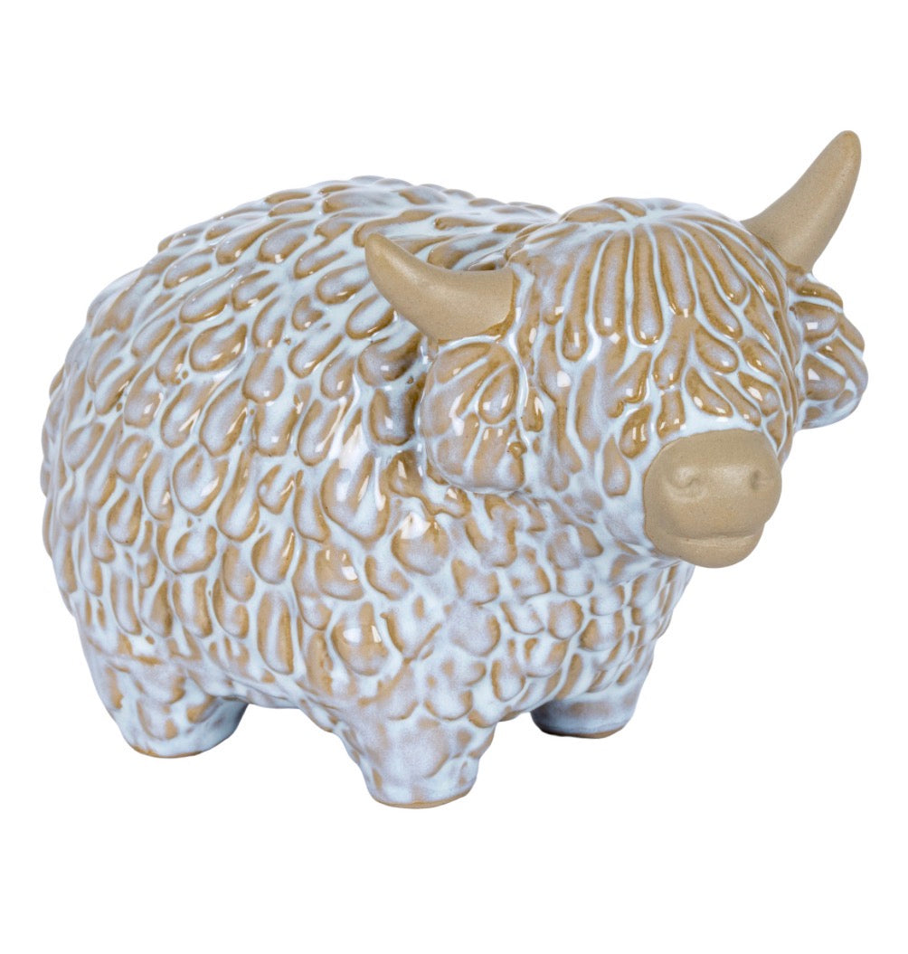 Medium Ceramic Alora Highland Cow - Unique Home Pieces