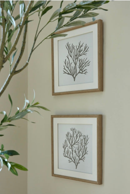 Atol Coral Art Mounted in Beaded Frame - Unique Home Pieces