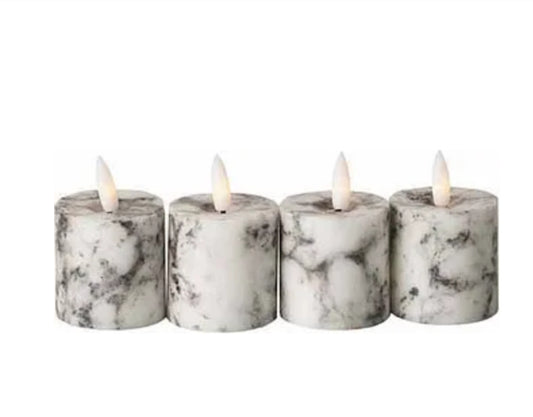 Hill Interiors Luxe Collection Natural Glow Marble Set Of Votive Candles