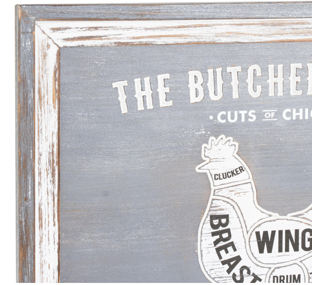 Hill Interiors - Butchers Cut Chicken Wall Plaque
