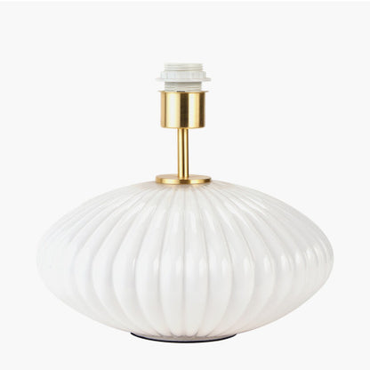 Emilia White Ribbed Glass And Gold Table Lamp Base