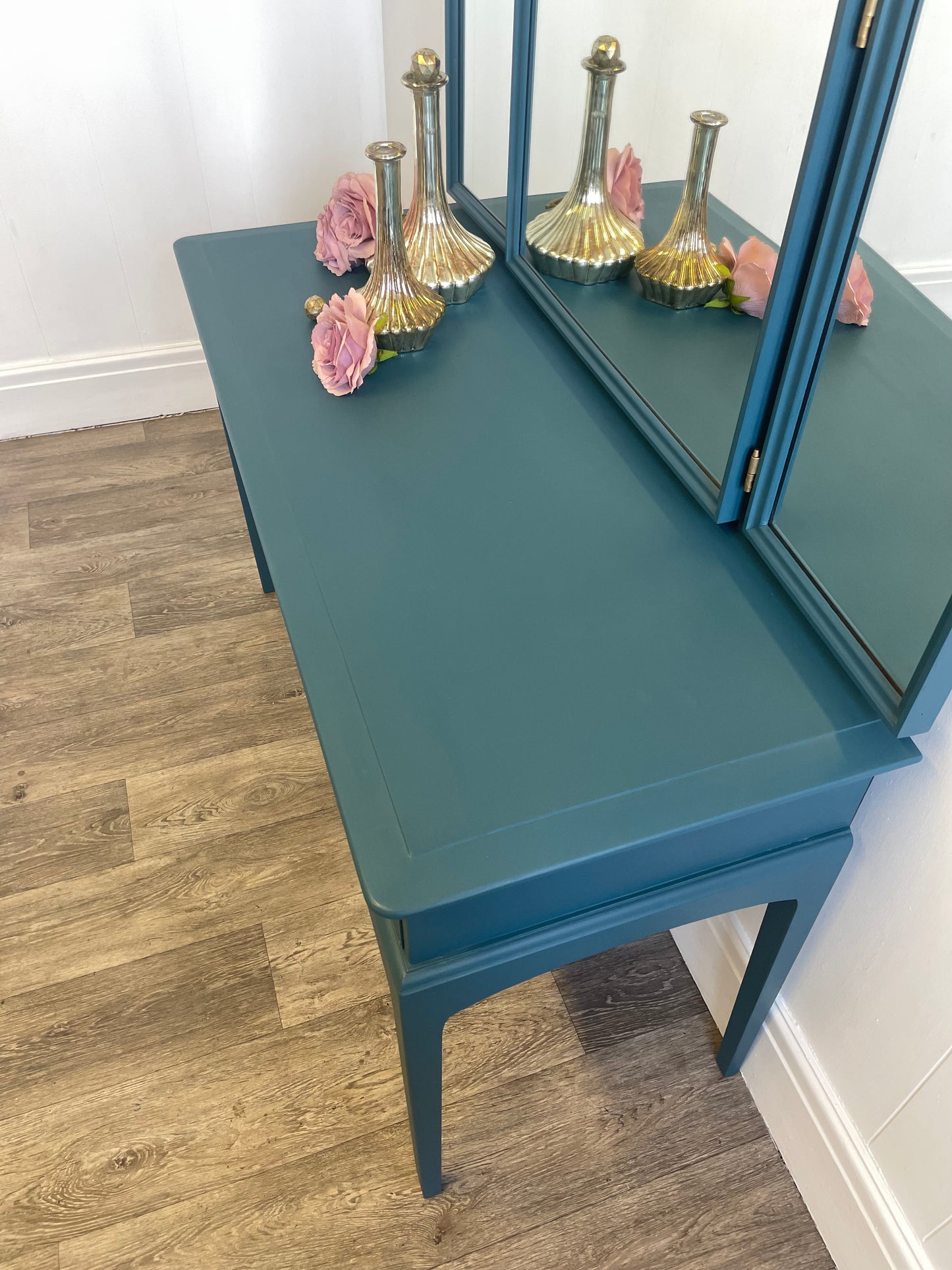 Blue Stag 3 Drawer With 3 Mirror Dressing Table