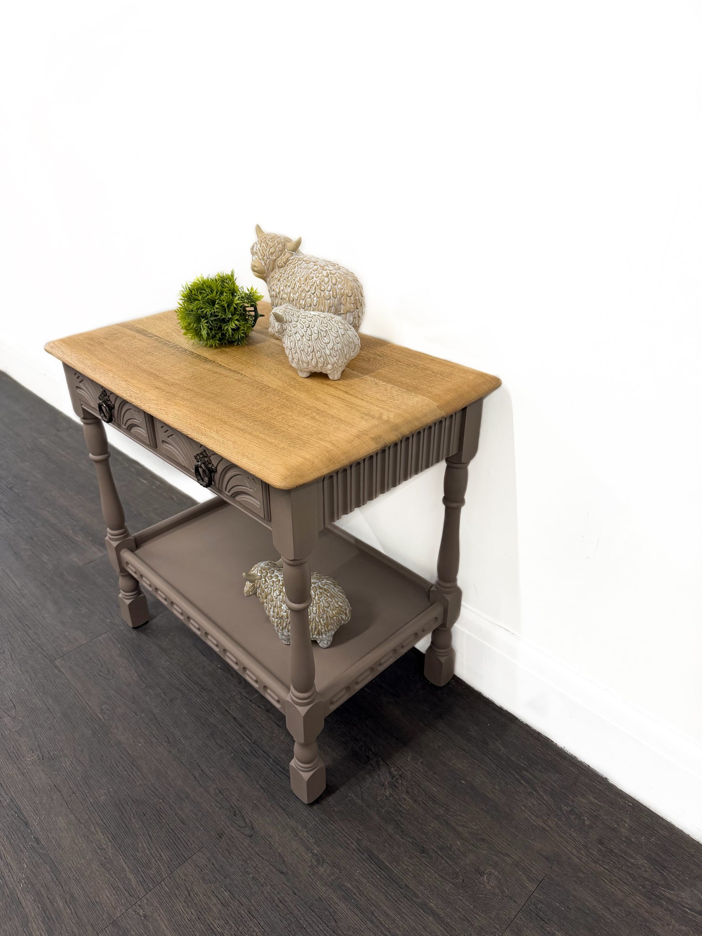 Priory Beige Two Drawer Console Table, Brown Side Table - Unique Home Pieces