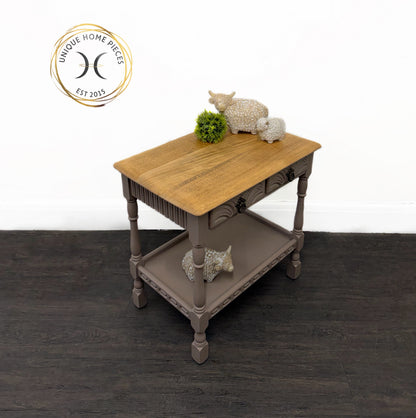 Priory Beige Two Drawer Console Table, Brown Side Table - Unique Home Pieces
