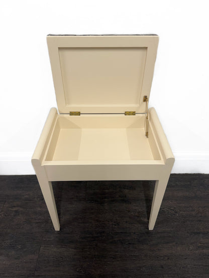Cream And Brown Piano Stool